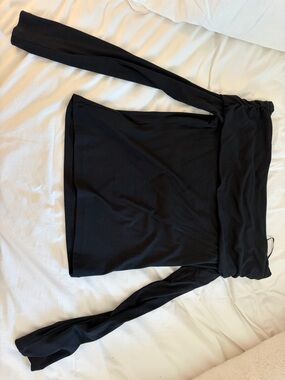 J. Crew Black Off-Shoulder Long Sleeve Top